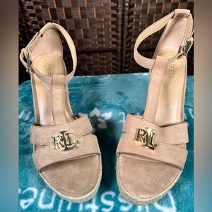 NEVER WORN!!! LAUREN Ralph Lauren Hale Espadrilles Platform Wedge Sandals - NWOB